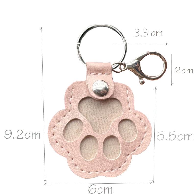 Exquisite Leather Pet Fur Keychain: Cute Cat & Dog Hair Bag Charm Ornament