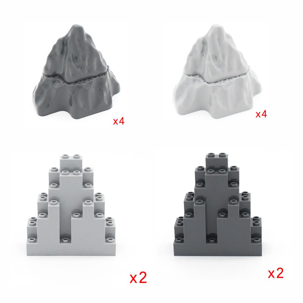 Kit de construction de panneau rocheux MOC: Briques de Pierre Créatives Montagne & Colline pour Rocaille de Jardin DIY ou Décor de Rue Urbaine