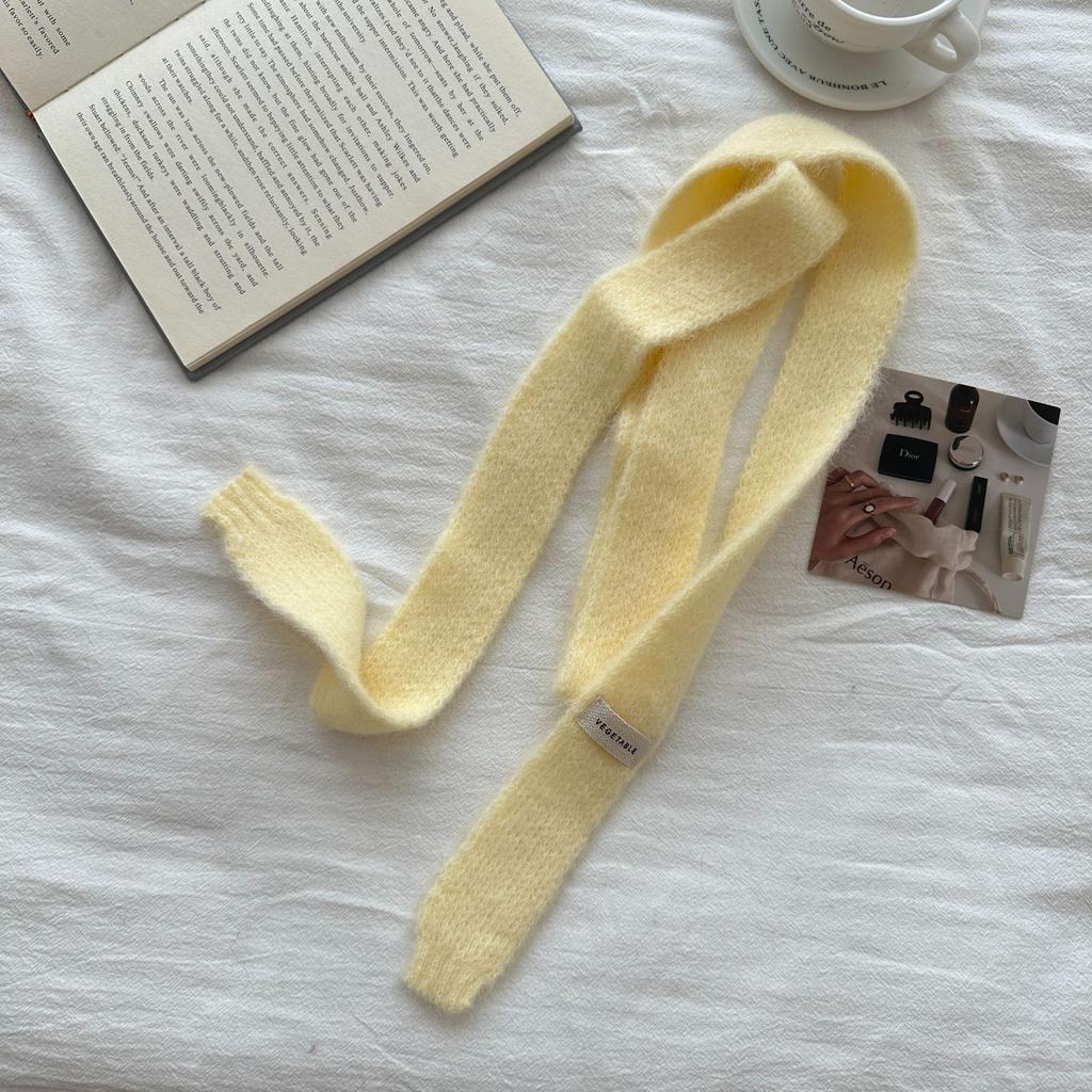 Solid Color Knitted Scarf Scarf Women's Decorative Versatile Knitted Scarf