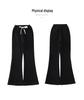 Girls' Black Plus Velvet Straight-Leg Sweatpants - New Autumn/Winter 2025 for Junior High Students