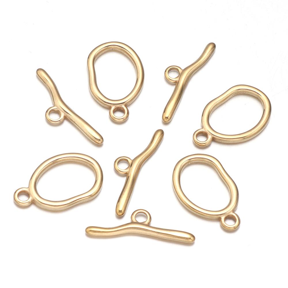 1 Set Stainless Steel Wave ShapedToggle ClasToggle Clasps Buckle Connectors For Bracelet Necklace DIY Jewelry Making Accessories