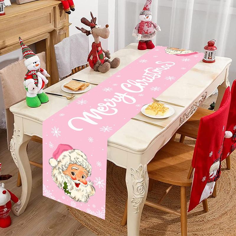 Santa Claus Christmas Table Runner Merry Christmas Decoration for Home 2026 Xmas Party Table Decor Navidad Noel New Year 2026