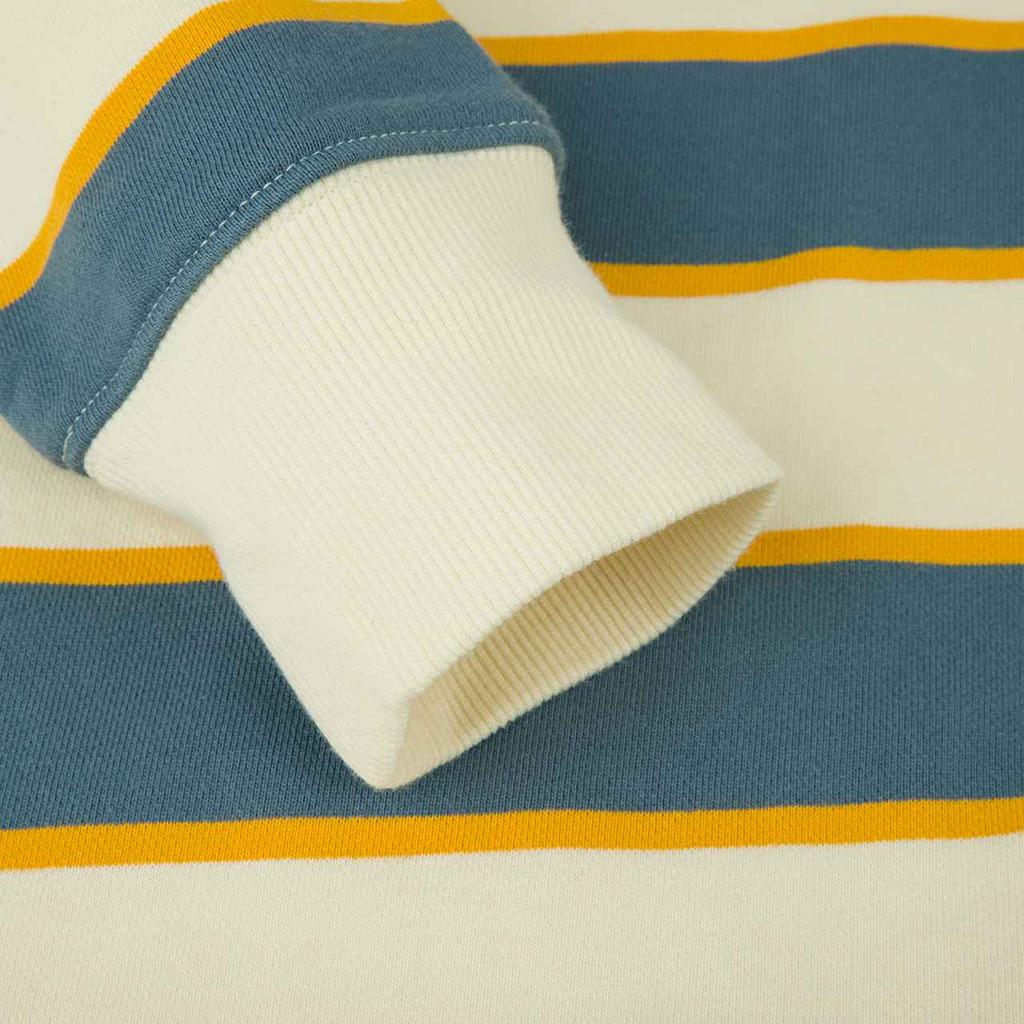 Vans Striped Print Pullover Sweatshirt Women Tops Gray Blue VN0A54LO463