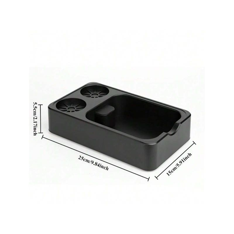 Advanced Multifunctional Coffee Knock Box Universal Fit Espresso Grounds Container with Built-in Tamper Distributor Storage