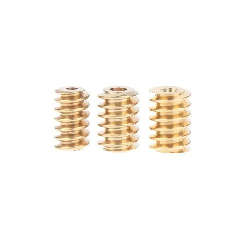 2PCS 0.5 Modulus 1.98mm/2.28mm/ 2.98mm Aperture Hole Diameter Single-head Copper Worm Gear Matching 2mm/2.3mm/3mm Shaft
