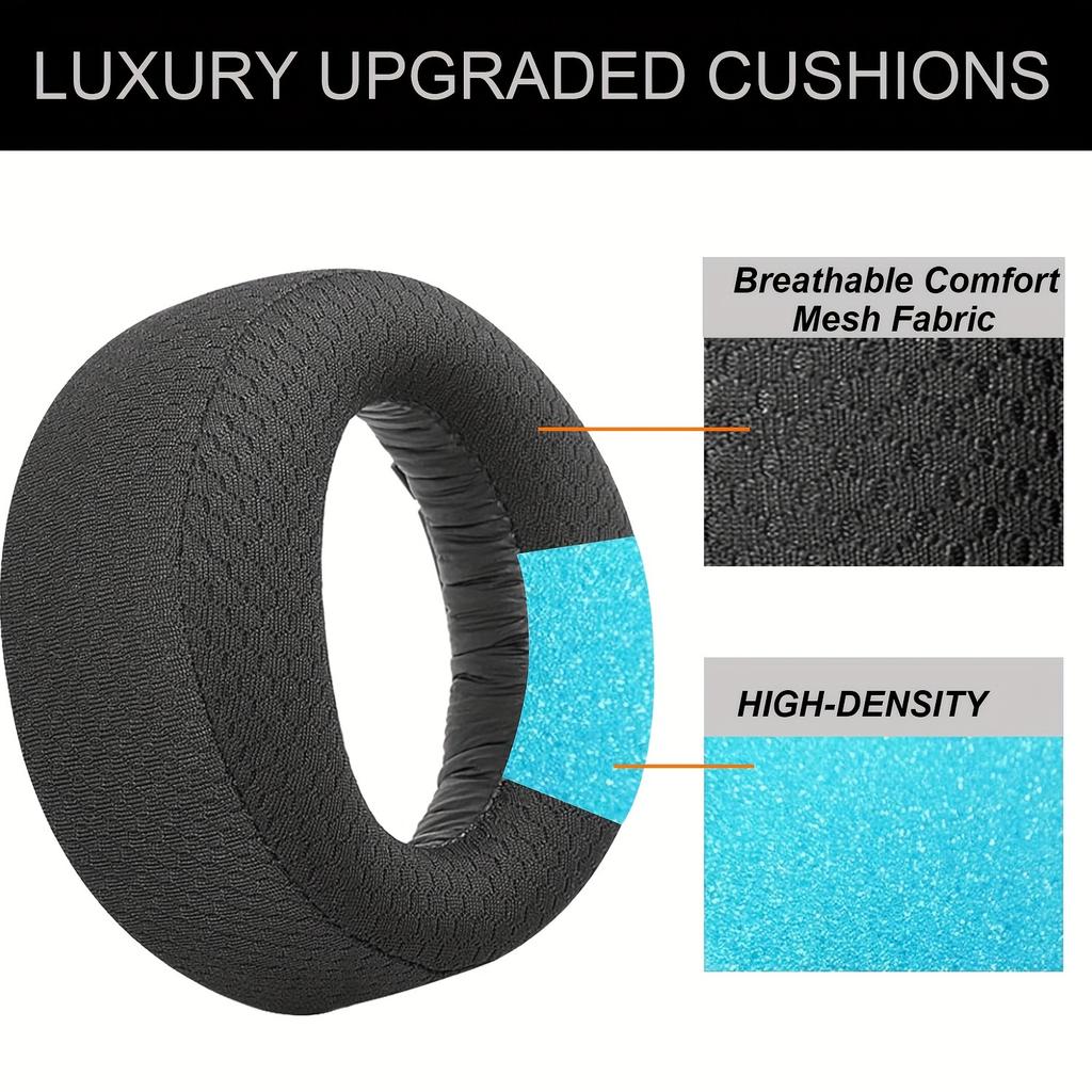 Replacement Ear Pads for Sony Playstation 5 PS5 Pulse 3D Wireless Headset, Breathable Mesh Fabric Headphone Ear Cushion