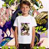 Jojo Stone Ocean Anime Print Cotton T Shirt Boys Girls Kids Casual Soft Breathable Daily Wear Top