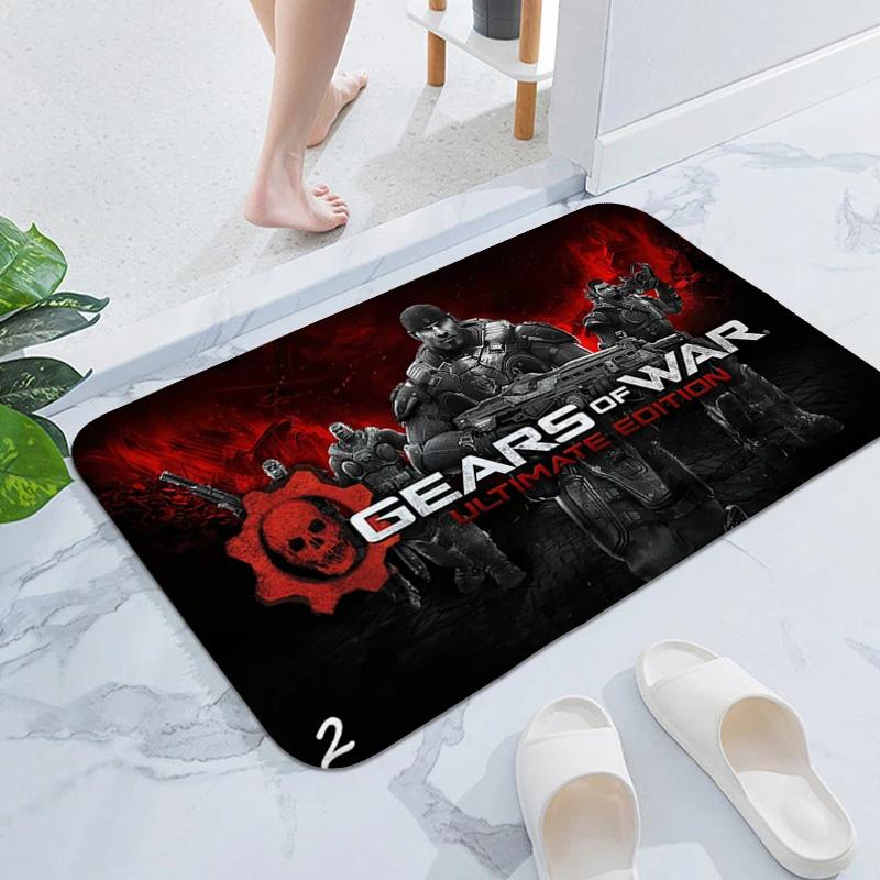 Bathroom Rug A-Gears of War Outdoor Entrance Doormat Hallway Entryway Foot Mat Bedroom Living Room Floor Carpet Anti Slip Home