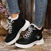 Women's Wide Width Mid-Top Snow Boots, Plush Lined Height Increasing Winter Shoes, Korean Style Casual Booties for Women