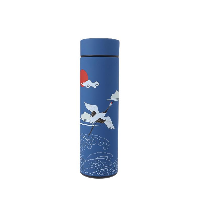 China Wind 304 Stainless Steel Thermos Cup Digital Display Water Cup Intelligent Temperature Measuring Multifunctional Teacup
