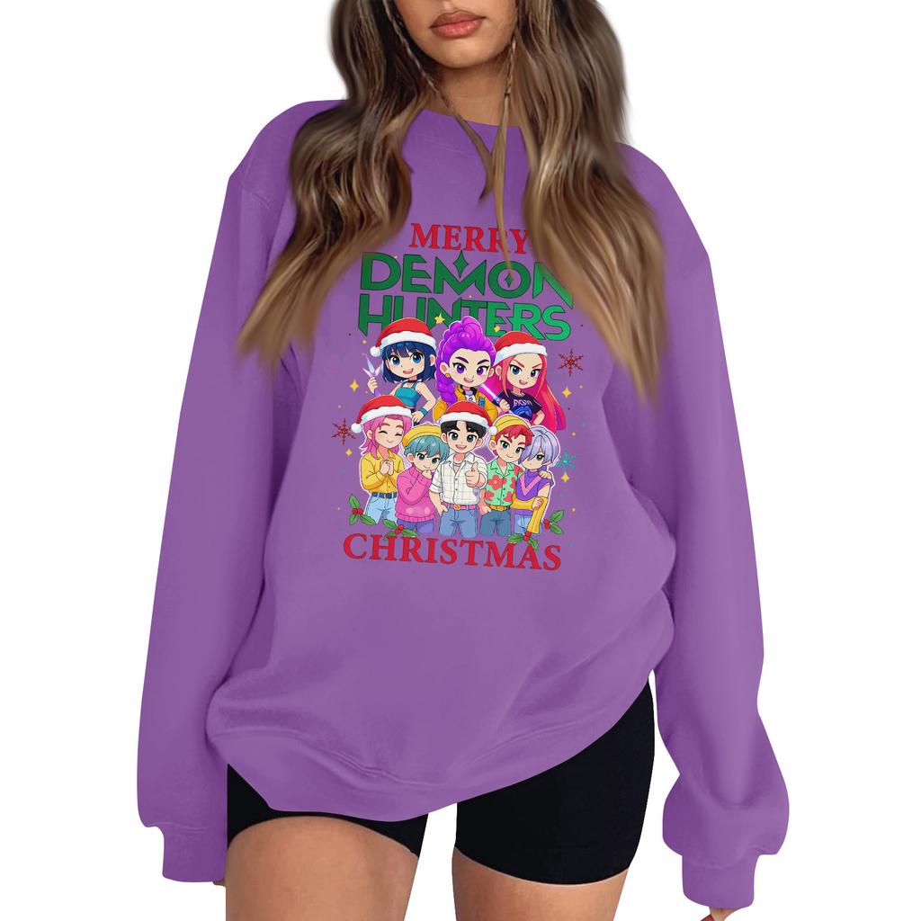 Women's Fashion Long-Sleeve Pullover Sweatshirt With Fun Movie-Themed Print