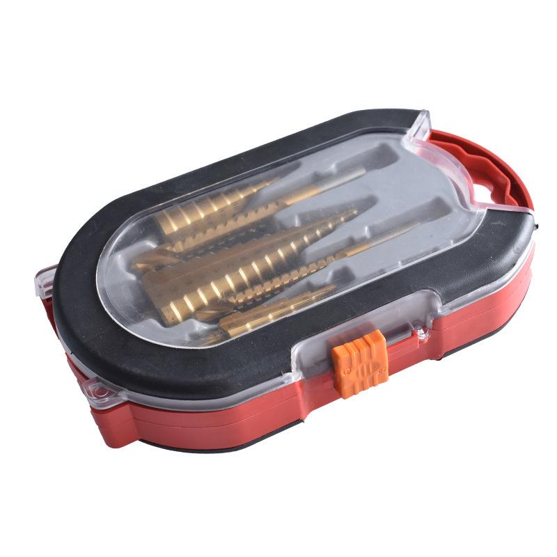 6-Piece Pagoda Drill Bit Set - Hand Punching Tool for Woodworking & Slotted Sawtooth Twist Drilling