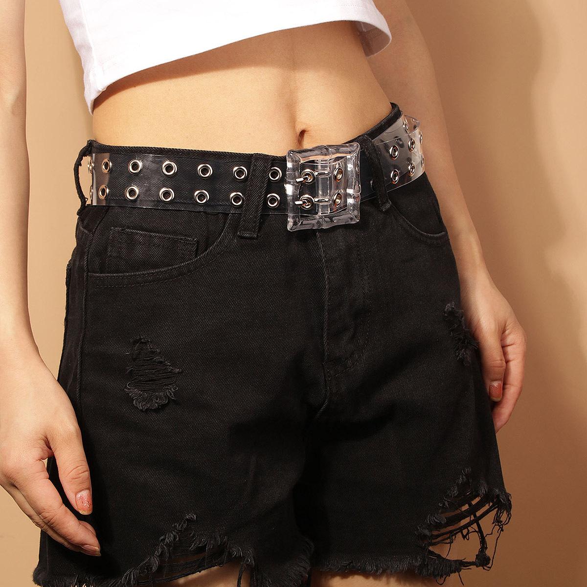 

Новая смола акриловая пряжка прозрачный ремень личность ПВХ женщины 100cm