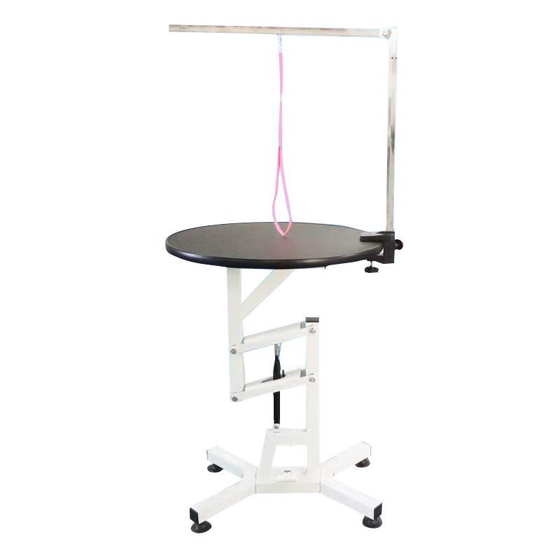 Pet Grooming Table Lift & Rotate Air-Pump Hydraulic Dog Cat Beauty Desk 360° Swivel 80×50 cm Non-Slip Top for Small-Medium Large
