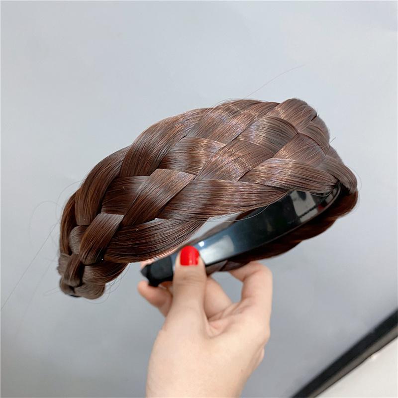 5CM Luxus Breite Damen Geflochtene Haarbänder Weicher Satin Stoff Geflochtenes Stirnband Mode Weiblich Lässig Party Kopfschmuck Haaraccessoires