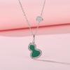 High quality Seiko agate gourd necklace Guochao niche white fritillary collarbone chain