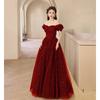 French Toast Kleid Braut 1011 Hochzeitskunst Test rotes Verlobungskleid Rock High-End Licht Luxus Nische High-End Fee