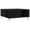  Coffee Table, Black, 80x80x36.5 Cm, Wood-based Material