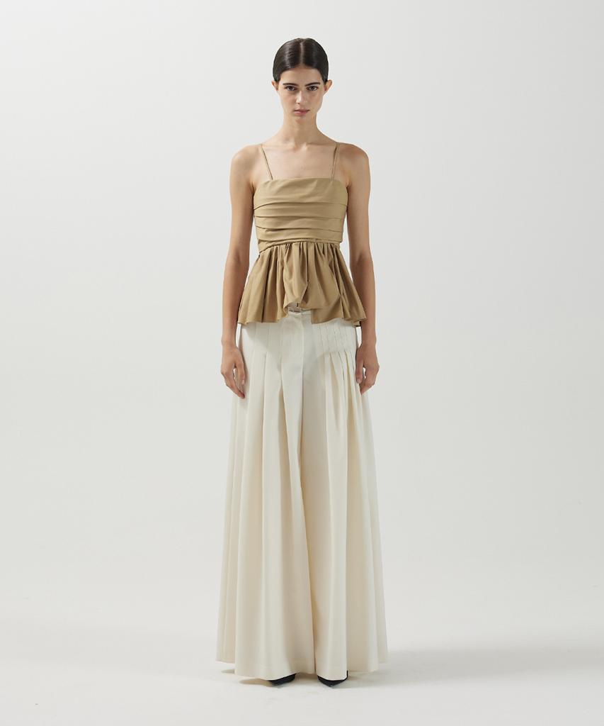 Meuameu Layered Pin Tuck Slacks