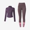Women's Long-Sleeve Yoga Jacket & High-Waist Pants Set - Nude Peach