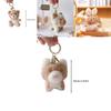 Milk Tea Bunny Plush Keychain With Short Plush Material For Teen Gift