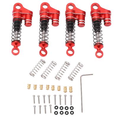 4pcs RC Shock Absorbers Red Aluminum Alloy High Elastic Spring Metal Shock Absorbers for Scx24 for