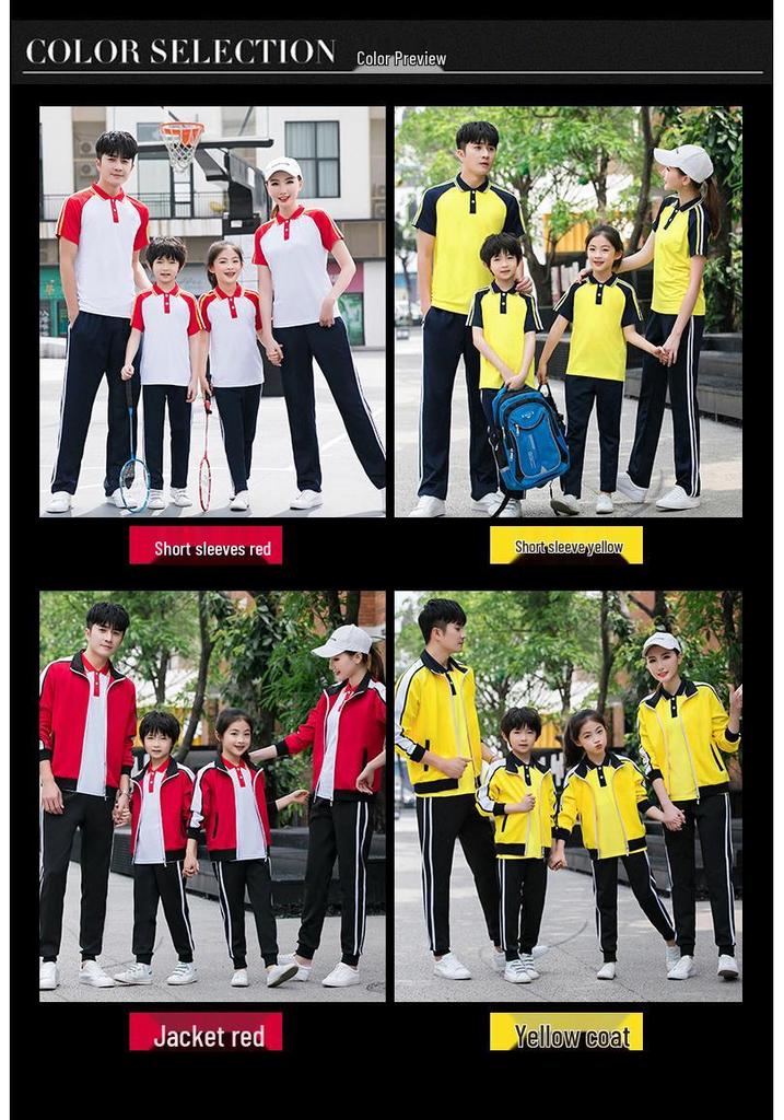 Spring & Autumn School Uniform Sports Set - Long Sleeve, Custom Logo for Primary & Secondary Students