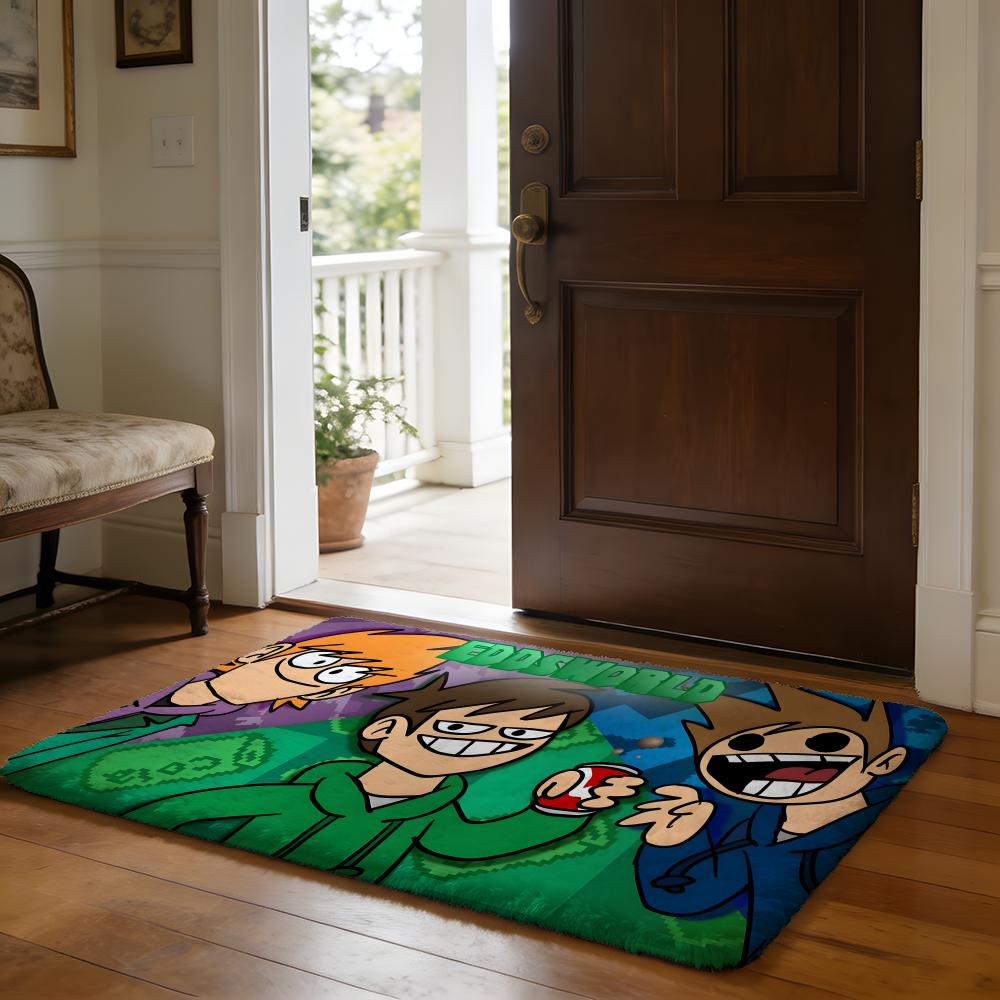 Cute Cartoon Kawaii EEddsworlds Floor Mat Soft Flannel Absorbent Mat Non-Slip Rug Home Bedroom Bathroom