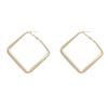 Korean-Style Geometric Frosted Gold Earrings for Women with S925 Silver Needle