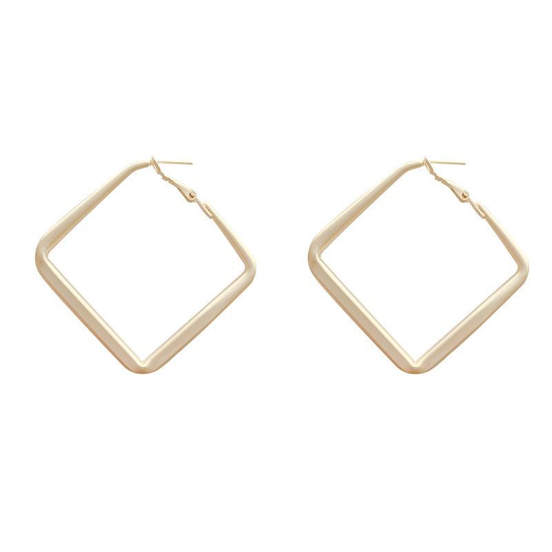 Korean-Style Geometric Frosted Gold Earrings for Women with S925 Silver Needle