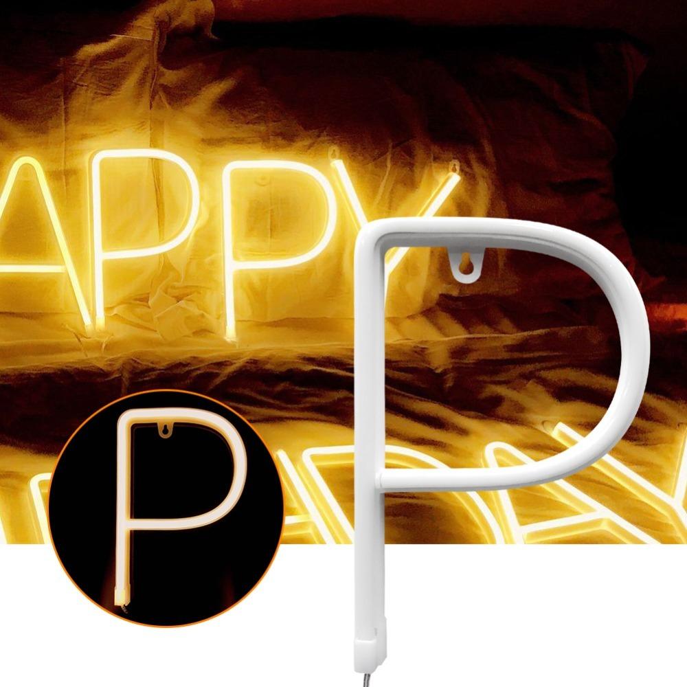 USB/Battery Powered LED Neon Light Letter Shape Neon Sign Light  Party Decoration