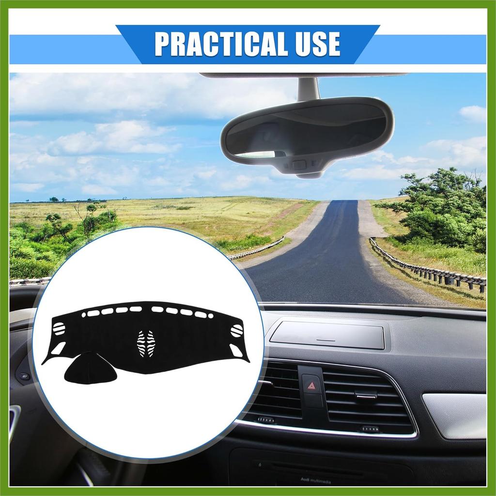 Car Dashboard Cover Compatible for Nissan Murano 2015-2019, Protective Polyester Black Center Console Interior Trim Dash Cover Mat Pad Vehicle