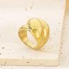 Kalen Shiny Gold Color Stainless Steel Ring Hip Hop Irregularly Chunky Anillos Larger Accessorise Trend Party Jewelry Gift 6-10#