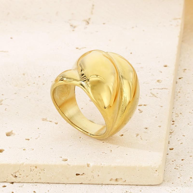 Kalen Shiny Gold Color Stainless Steel Ring Hip Hop Irregularly Chunky Anillos Larger Accessorise Trend Party Jewelry Gift 6-10#