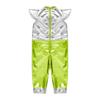 Baby Girls Color Block Alien Jumpsuit Cap Sleeve Zipper Back Metallic Romper Photography Cosplay Halloween