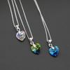 Heart Necklaces Pendant Crystals for Women Girls Gift Silver Chain Girl Jewelry