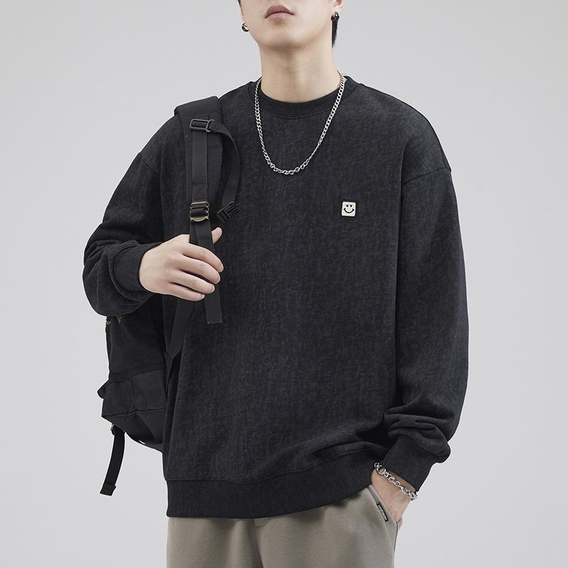 Осенний американский свитер с круглым вырезом из плотного хлопка — фото 5