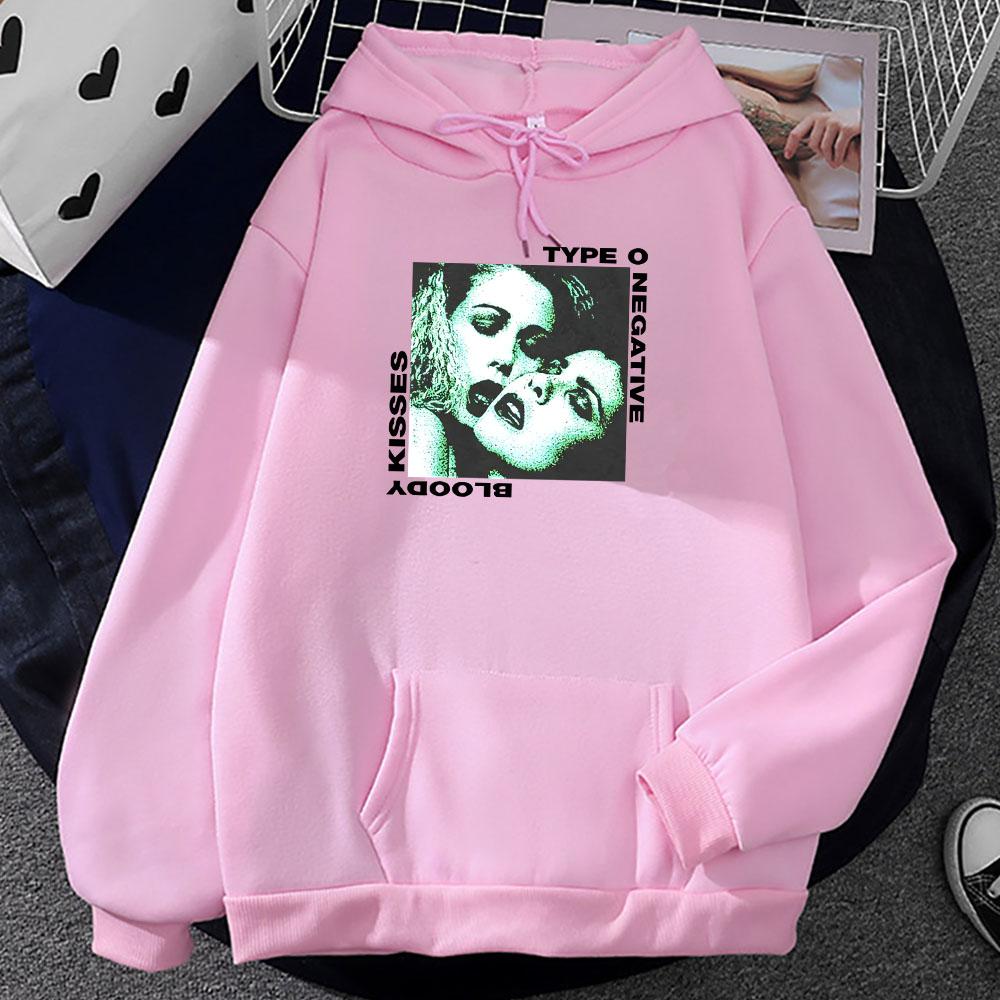 Bloody Kisses Type O Negative Hettegensere Rockeband Heavy Mental Gensere Mote Herre/Dame Klær Gotisk Vinter Unisex hettegenser
