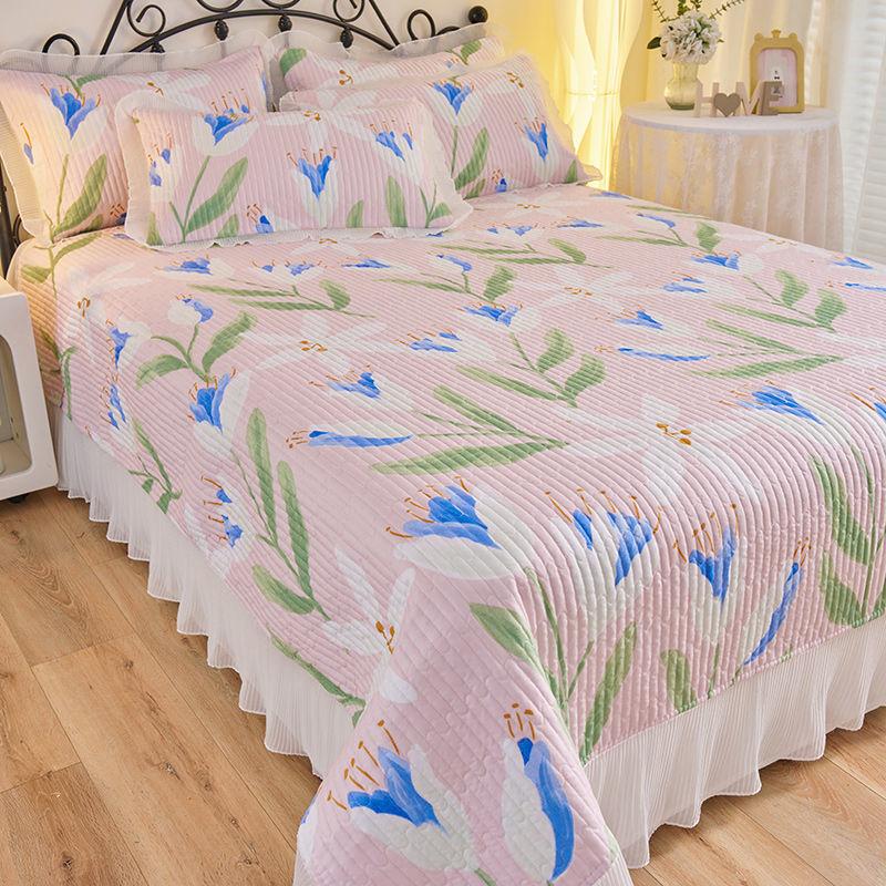 New Washed Cotton Bed Cover Four Season Universal Thick Bed Sheet Single Piece Bed Skirt Bed