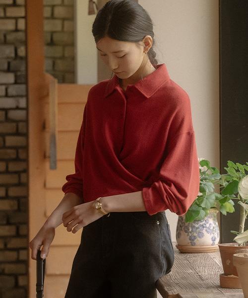 Tilaidai Back Tie Detail T-Shirt Tifa03Lt03_Brick
