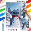 Digital Oil Painting Art Kit Stitch Snowman Winter Scene Hand Filled Home Decor