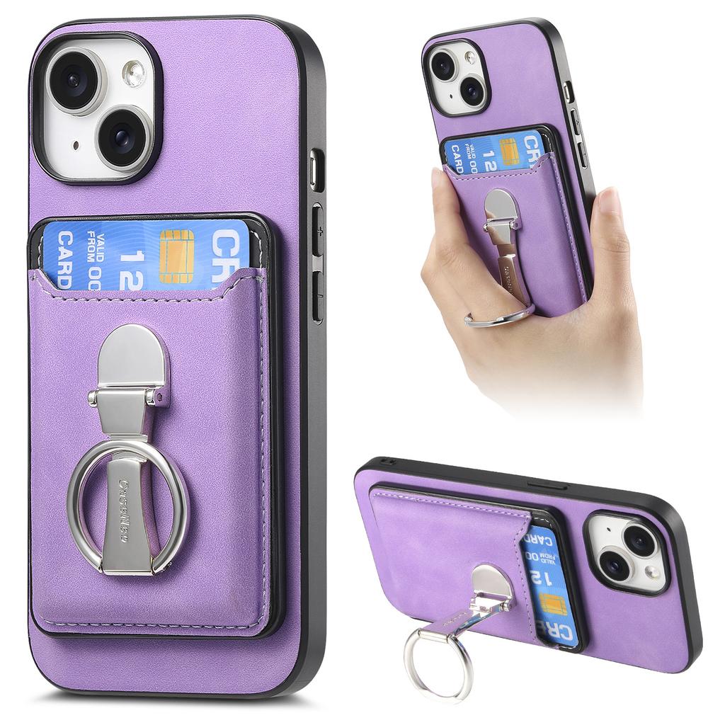 Detachable Wallet Magnetic Leather Case for iPhone 15 Pro Max 16 Plus 14 13 12 11 Xs Max XR 7 8 SE 2022 Bracket Hover Ring Cover