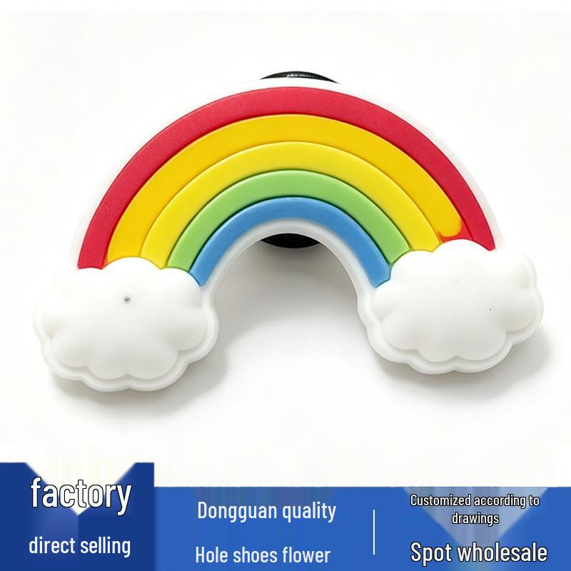 Crocs Flower & Rainbow Series PVC Shoe Charms - Cute, Versatile Shoe Decorations