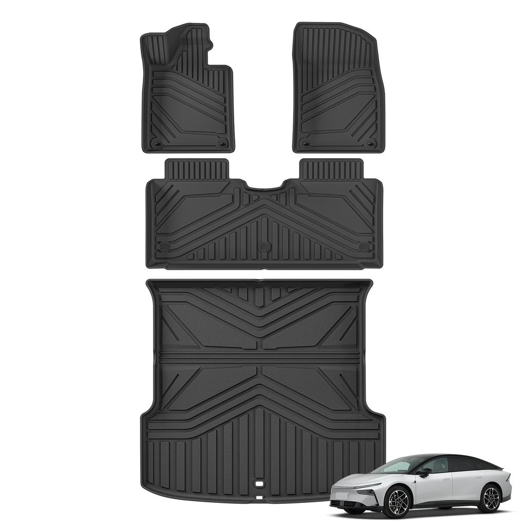 for Xpeng P7+ 2025 TPE 3D Foot Mat Floor Mats Cargo Liner Trunk Pad Waterproof All- Weather Car Interior Accessories BLACK