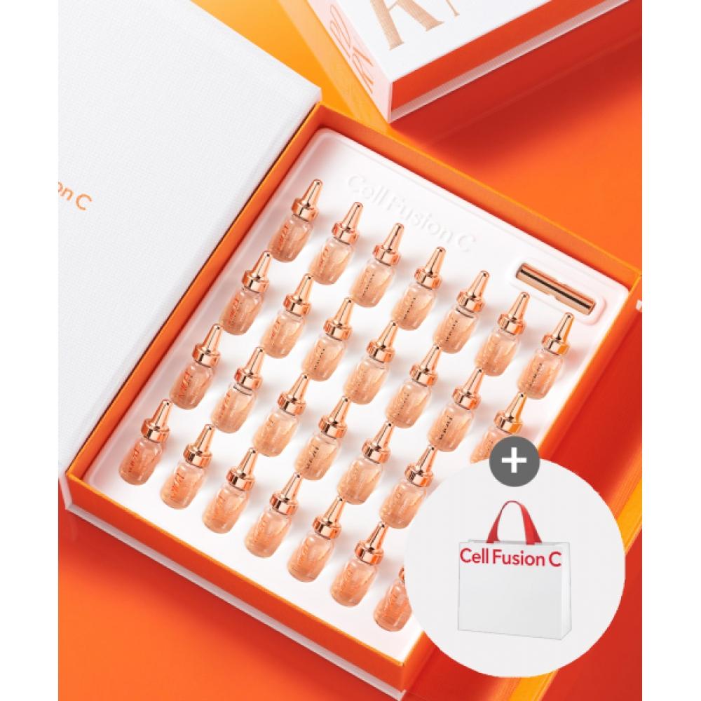 Cell Fusion C Salmon Pdrn Ampoule 28 paCk + [free] Cell Fusion C Shopping Bag  Medium FREE