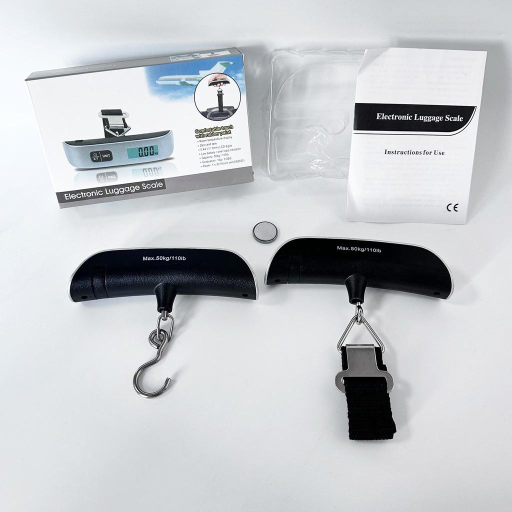Portable 50kg Handheld Luggage Scale with Webbing for Aviation