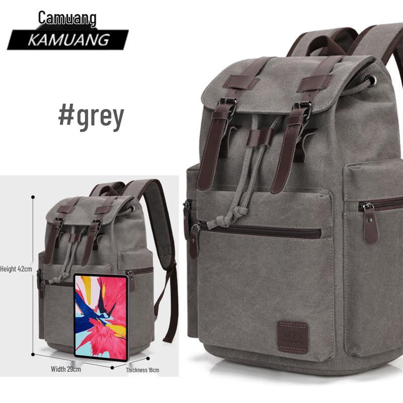 Мужской ретро холщовый рюкзак для ноутбука