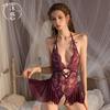 Sex Underwear Purple Style Suspender One-piece Lace Pure Desire Hollow Sex Uniform Free Crotch