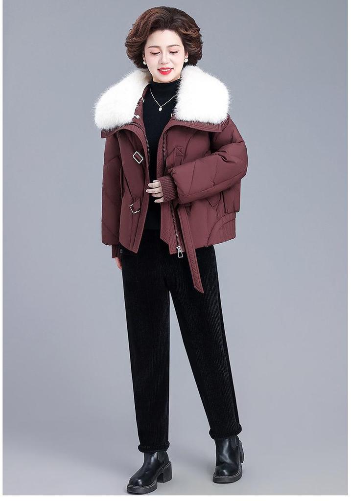Stylish Winter Jacket with Large Fur Collar for Young Mothers and Older Women - 2025 Cotton Padded Outerwear
