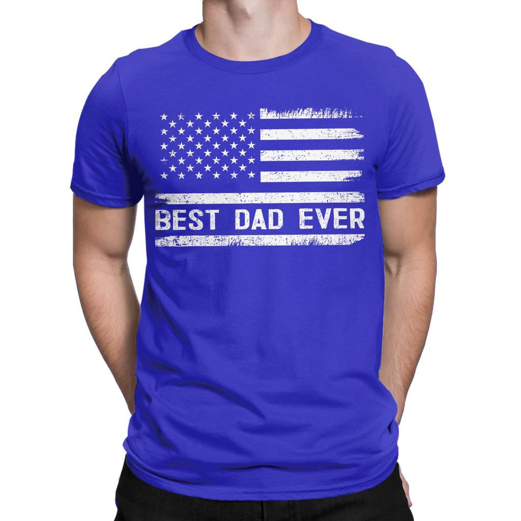 Dad Bold Patriotic American Flag Fathers Day T Shirt Unisexs Cotton Vintage TShirts Round Neck Tees Short Sleeve Clothing Gift
